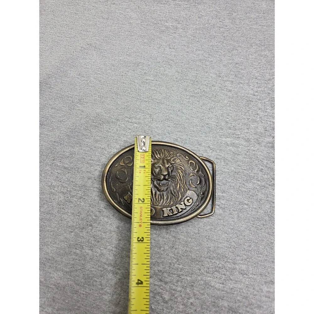 Vintage K76 Truckstop Road King Lion Brass Belt Buckle